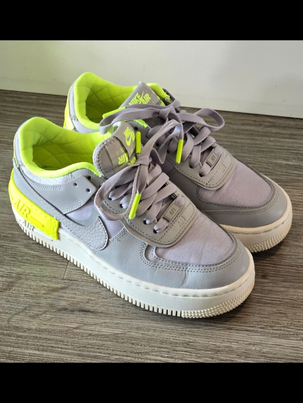 Nike Women's Air Force 1 Shoes Shadow Atmosphere Grey Volt Sneakers
